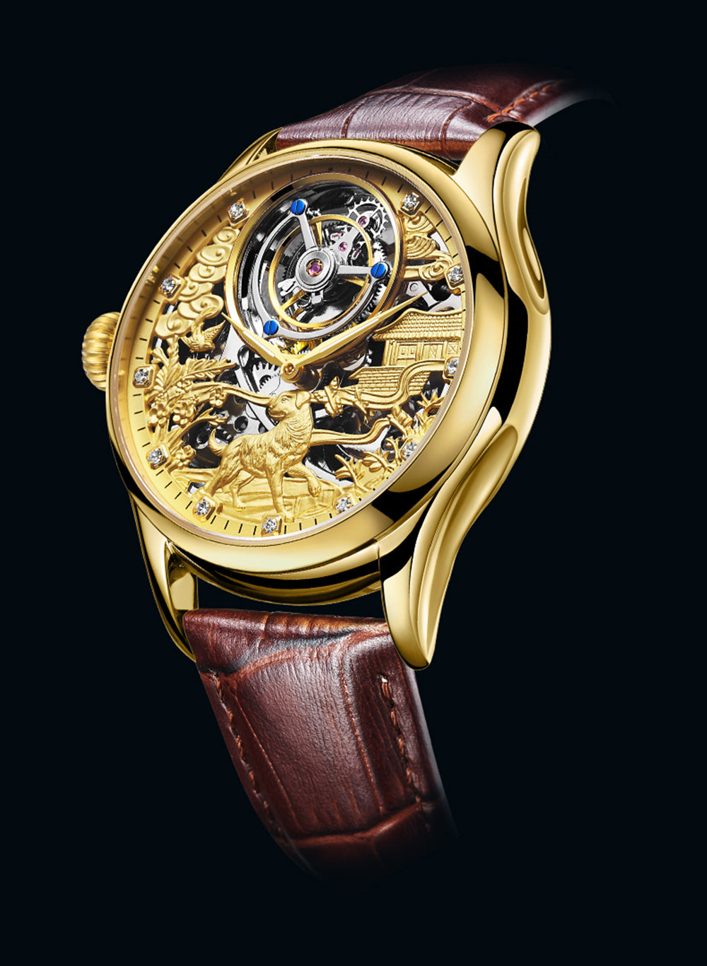 AESOP Zodiac Skeleton Tourbillon Dog Watch 7016
