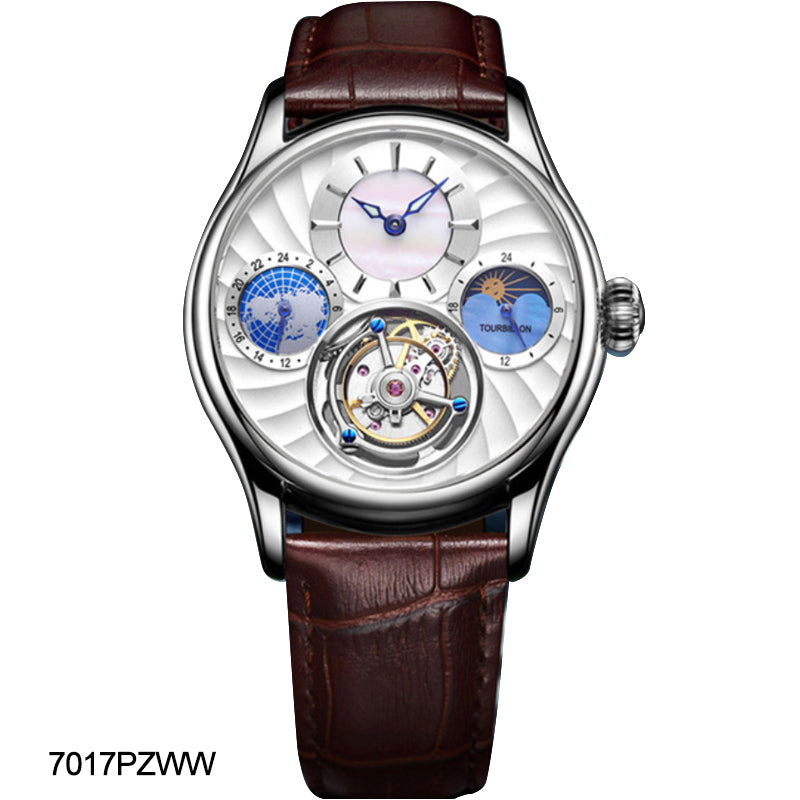 Aesop GMT Tourbillon Pearl Dial Multifunction watch 7017