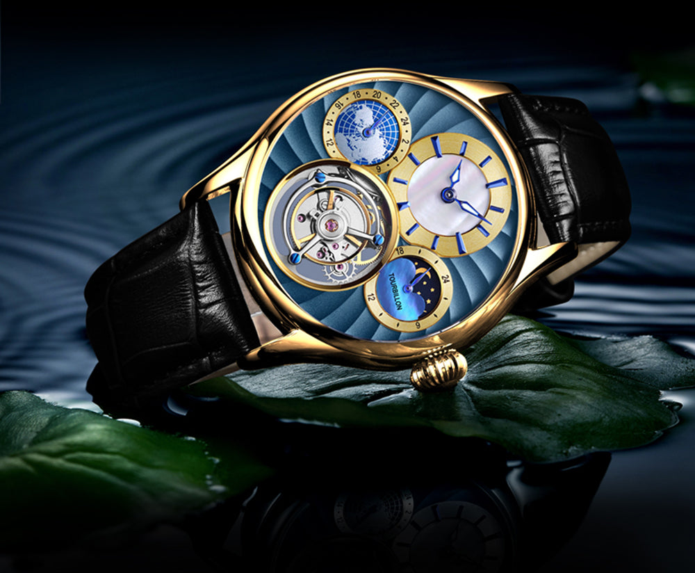 Aesop GMT Tourbillon Pearl Dial Multifunction watch 7017
