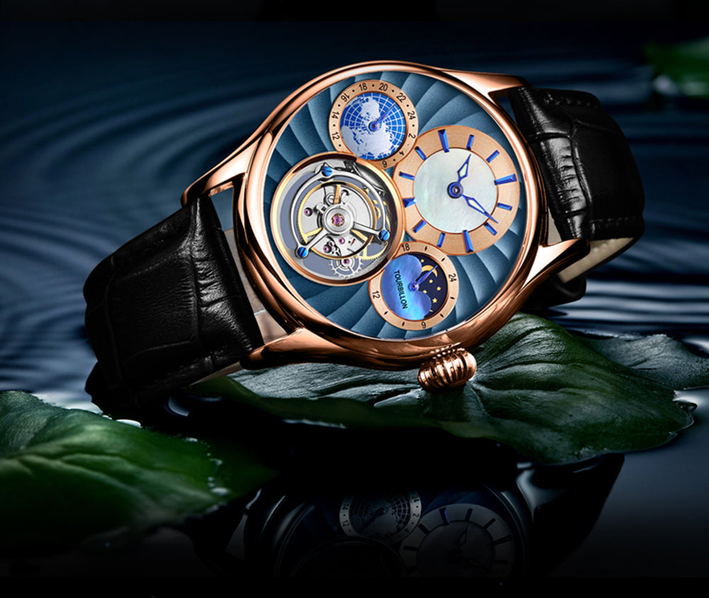 Aesop GMT Tourbillon Pearl Dial Multifunction watch 7017