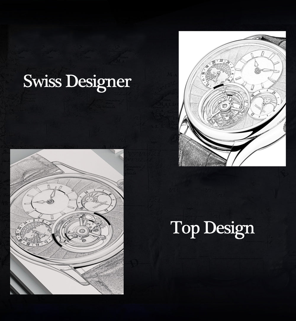 Aesop GMT Tourbillon Pearl Dial Multifunction watch 7017