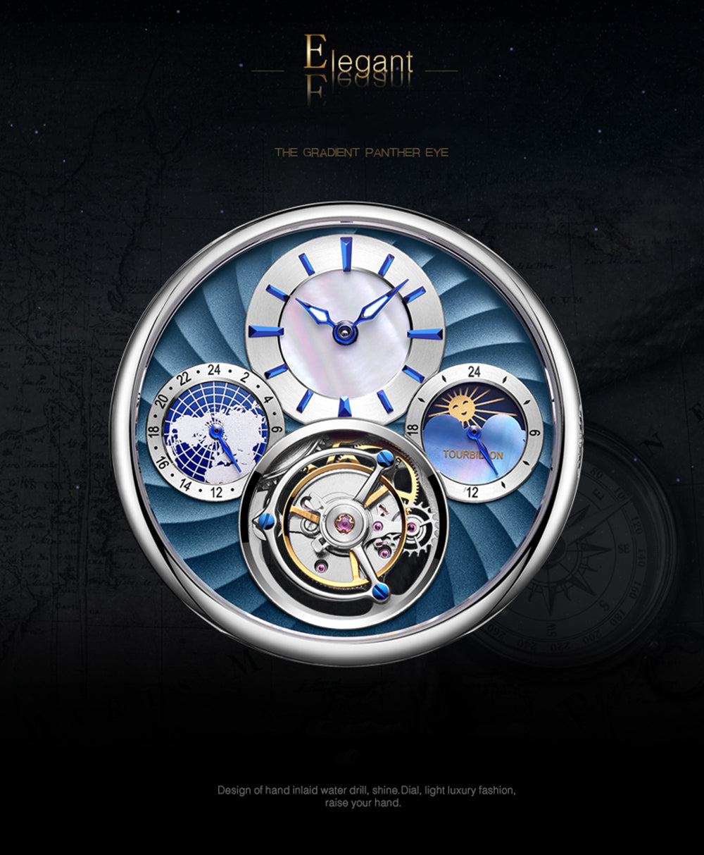 Aesop GMT Tourbillon Pearl Dial Multifunction watch 7017