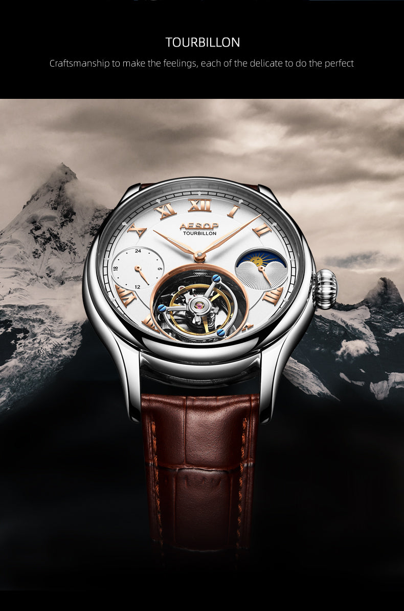 AESOP GMT Multifunction 100% Original Tourbillon 7020 watch