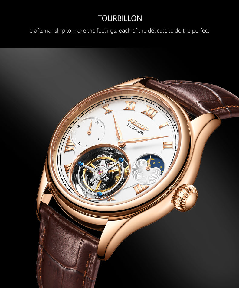 AESOP GMT Multifunction 100% Original Tourbillon 7020 watch