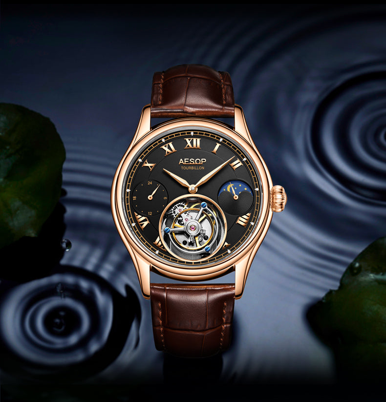 AESOP GMT Multifunction 100% Original Tourbillon 7020 watch