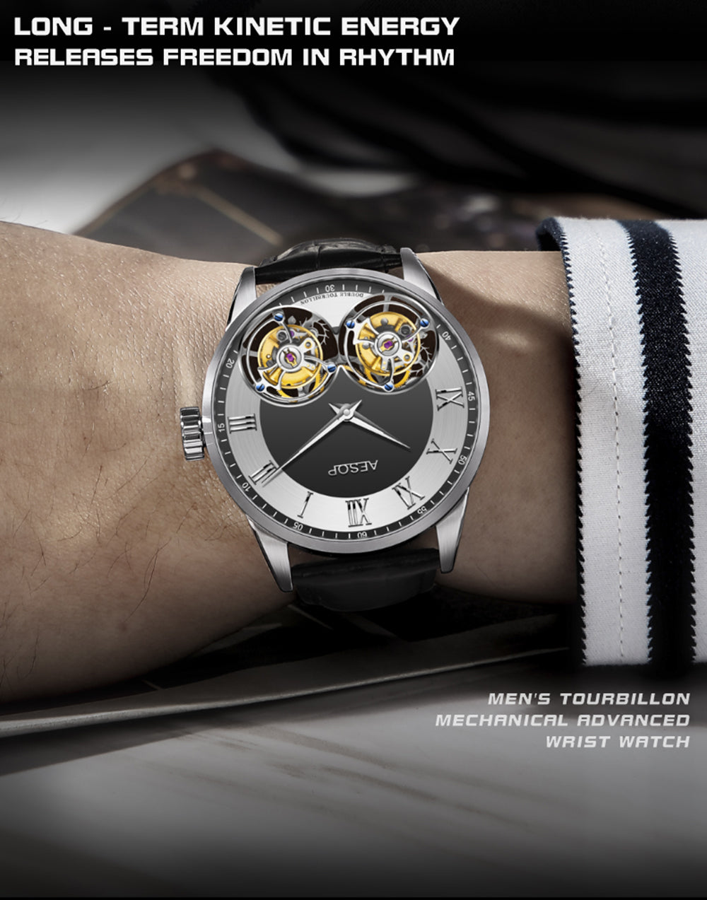 Aesop Double Tourbillon Sapphire 316l Stainless Steel Watch 7026