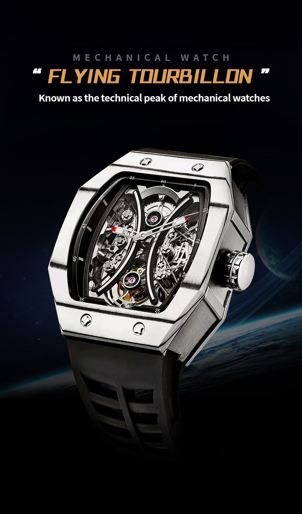 AESOP Carbon Fiber Tonneau Original Tourbillon watch 7035
