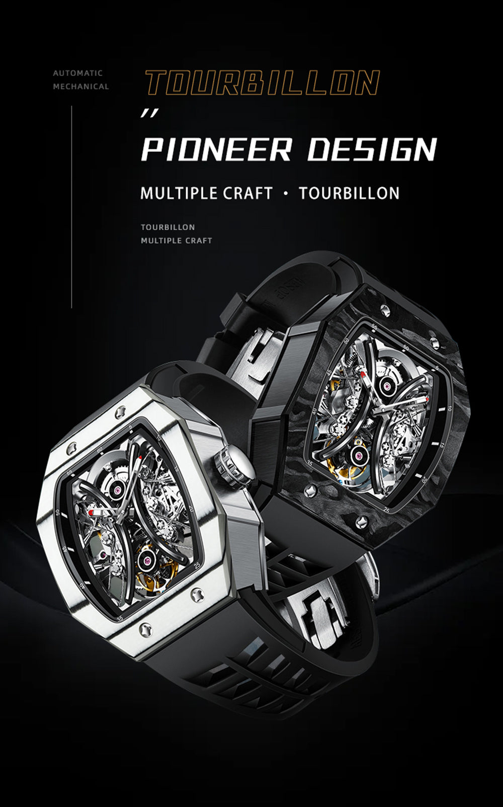 AESOP Carbon Fiber Tonneau Original Tourbillon watch 7035