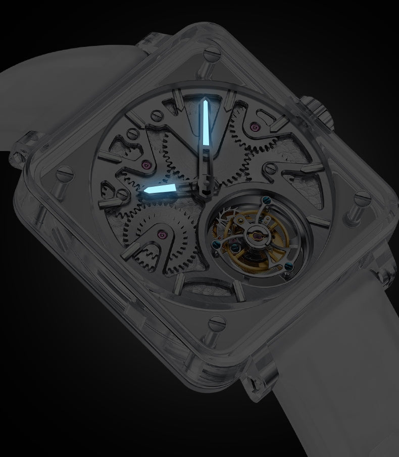 AESOP Crystal Case Sapphire Mirror Tourbillon Watch 7037