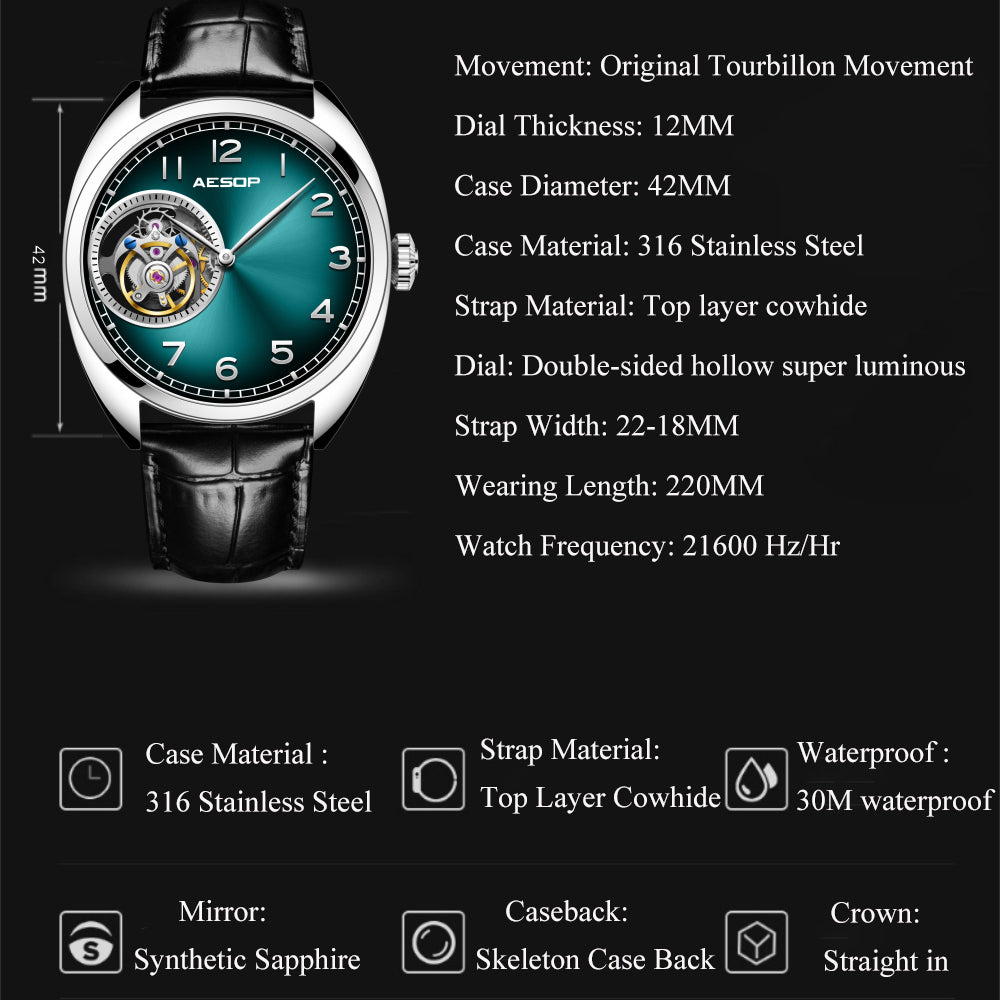 AESOP 9 Clock Original Diamond Tourbillon Movement 7056