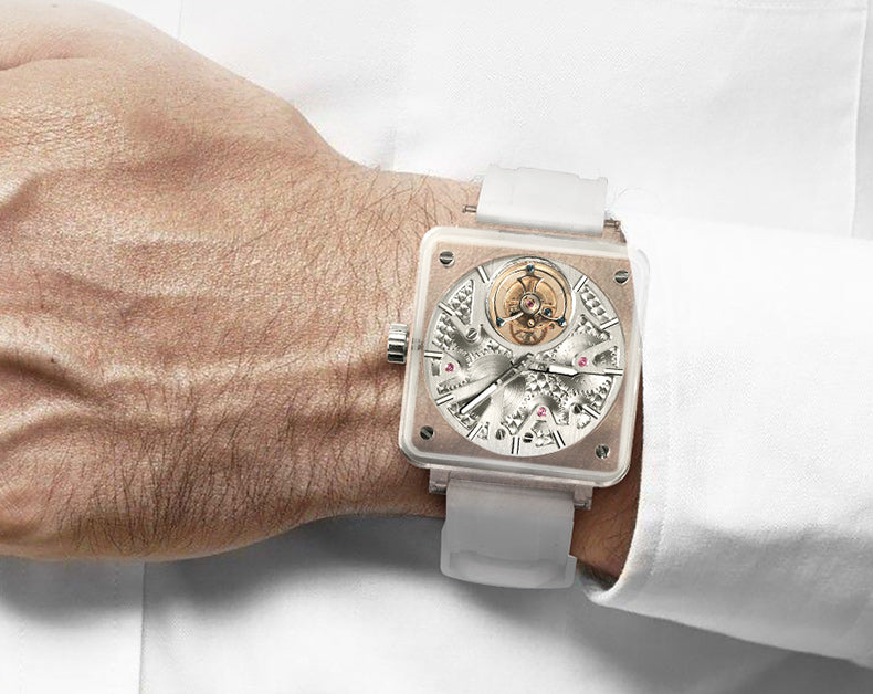 AESOP Crystal Case Sapphire Mirror Tourbillon Watch 7037