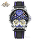Aesop Skeleton Double Tourbillon Mechanical Men Watch 7028
