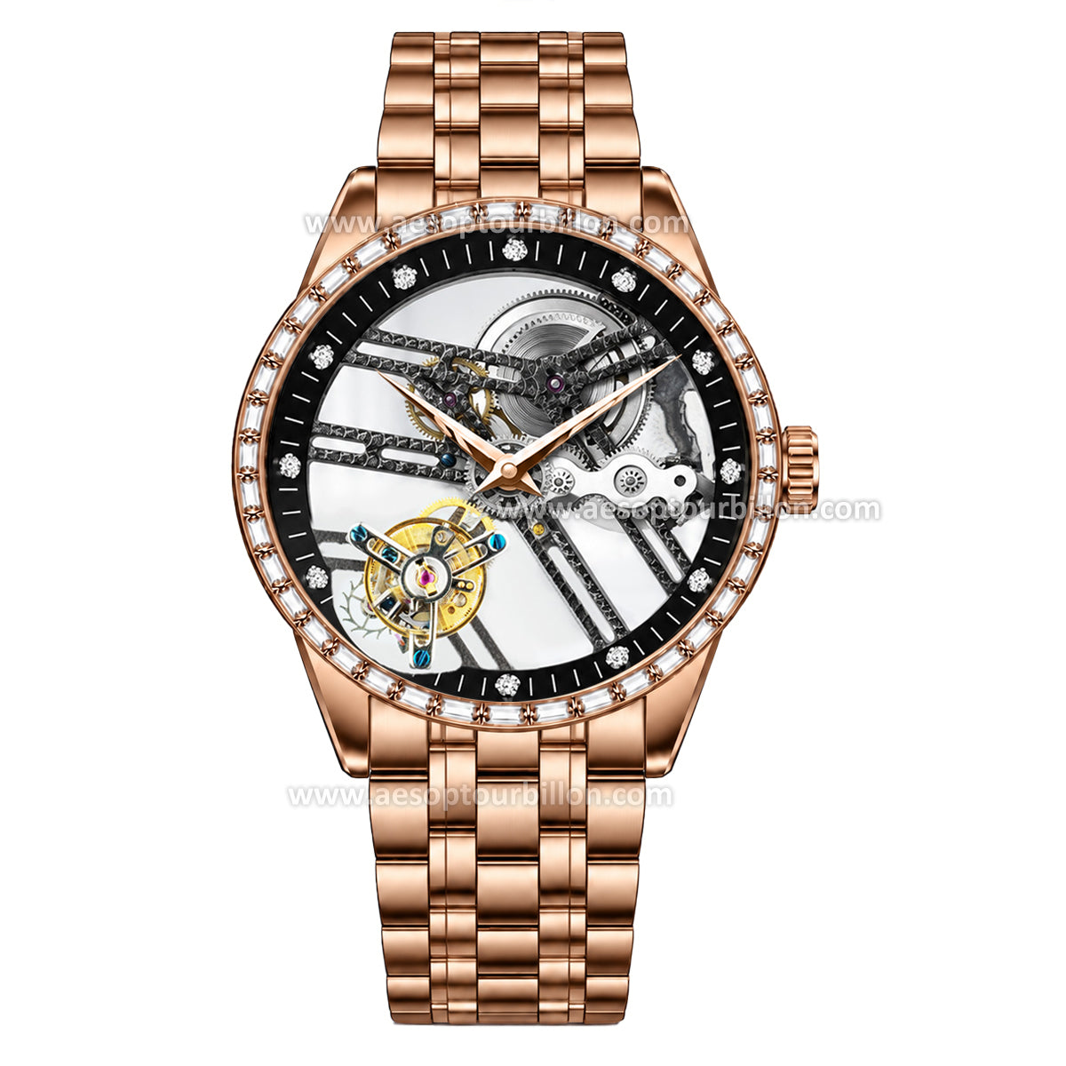 Aesop Hollow Skeleton Flying Tourbillon Men Watch 7022-1