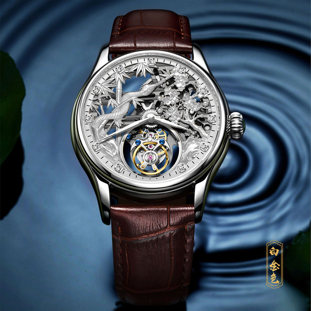 AESOP Zodiac Skeleton Tourbillon Snake Watch 7073