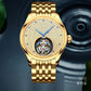 Aesop Tourbillon Men Watch Rhinestones Dial Mechanical Wristwatch 7046