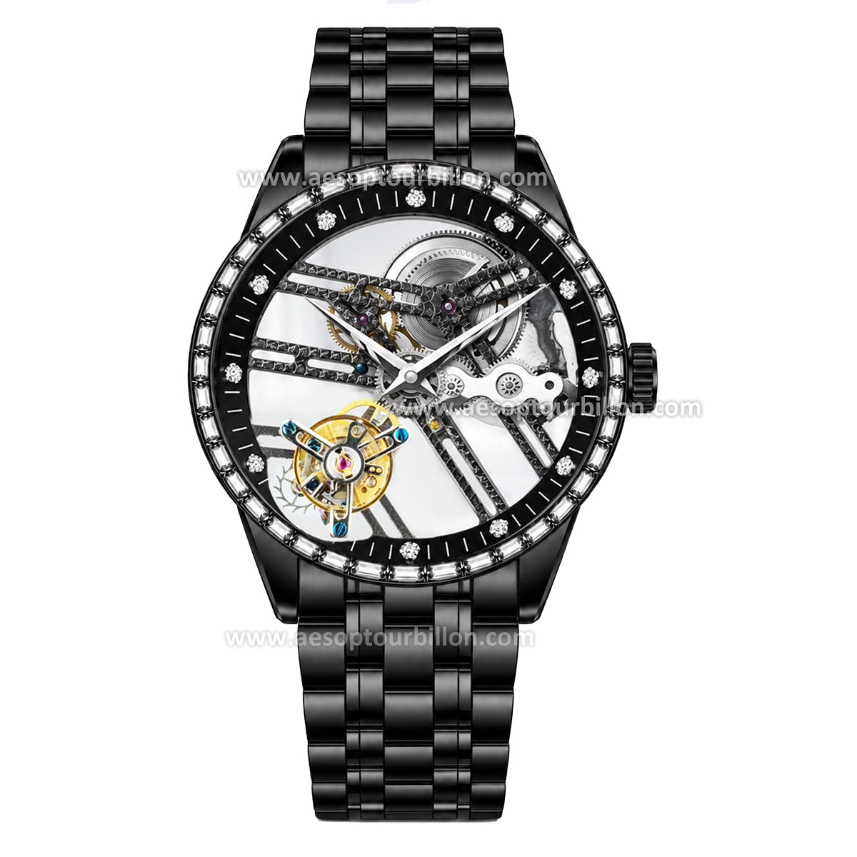 Aesop Hollow Skeleton Flying Tourbillon Men Watch 7022-1