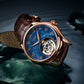 Aesop Automatic Tourbillon Men Watch Star Galaxy Wristwatch 7045