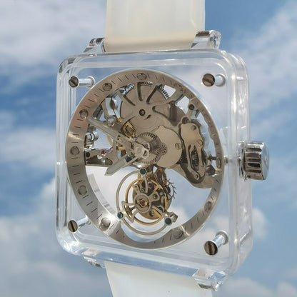 AESOP Crystal Case Sapphire Table Skeleton Real Fly Tourbillon 003