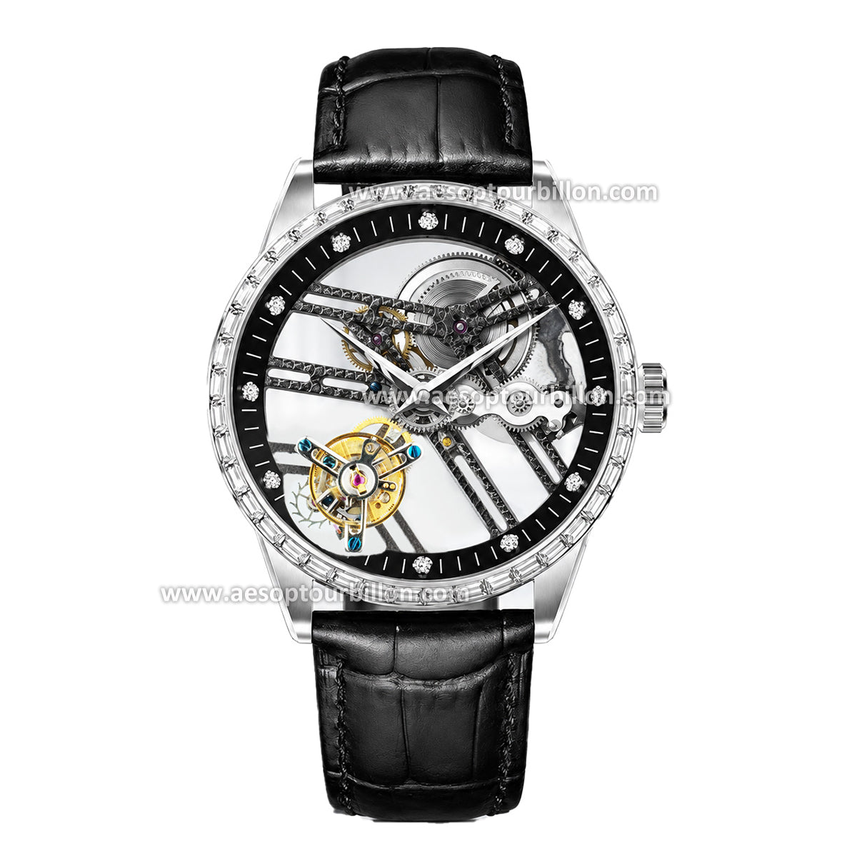 Aesop Hollow Skeleton Flying Tourbillon Men Watch 7022-1