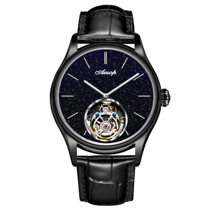 AESOP Blue Sandstone Tourbillon Mechanical Men Watch 7050