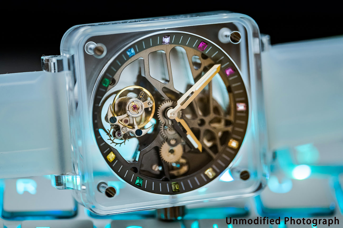 GIV K9 Crystal Case Sapphire Mirror Tourbillon Watch 003A