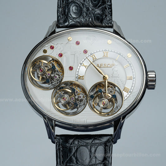 Aesop The Triple Tourbillon Watch : https://www.kickstarter.com/projects/aesopwatch/the-triple-tourbillon-watch