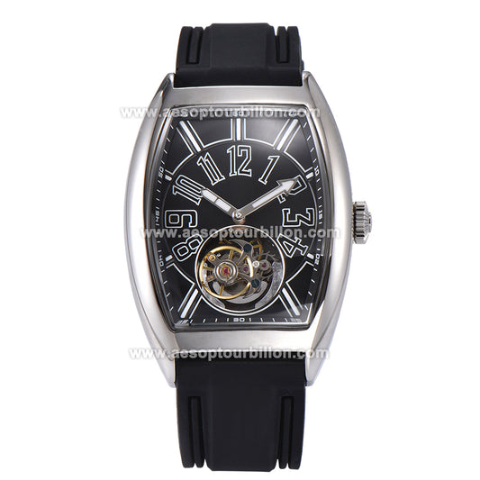 AESOP Tonneau Tourbillon Men Watch Hand Wind Sapphire Crystal Luminous Waterproof 7047