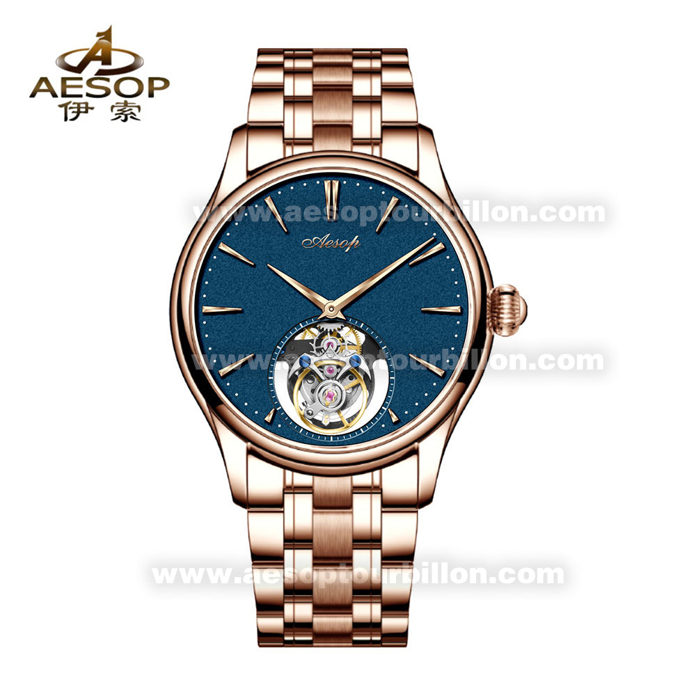 Aesop Classic Tourbillon Men Watch Sapphire Crystal Luxury Waterproof Wristwatch 7106