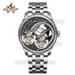 Aesop Classic Double Tourbillon Men Watch Earth Dial Sapphire Crystal Luxury Waterproof Wristwatch 7116