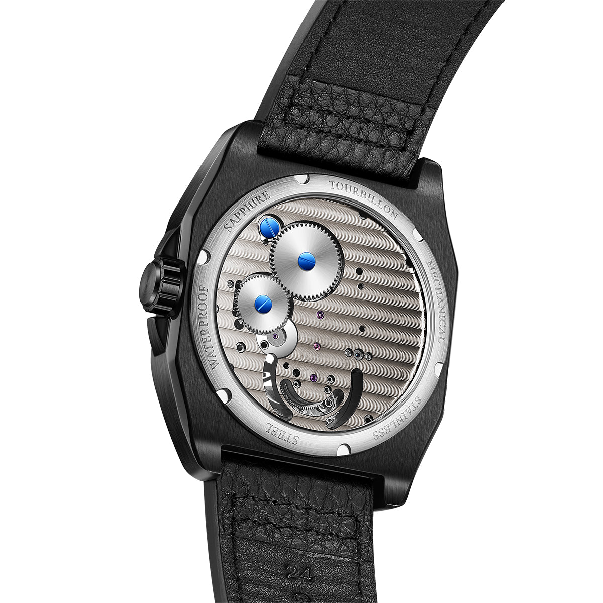 Customized LOGO Square Tourbillon Mechanical Men Watch 3
