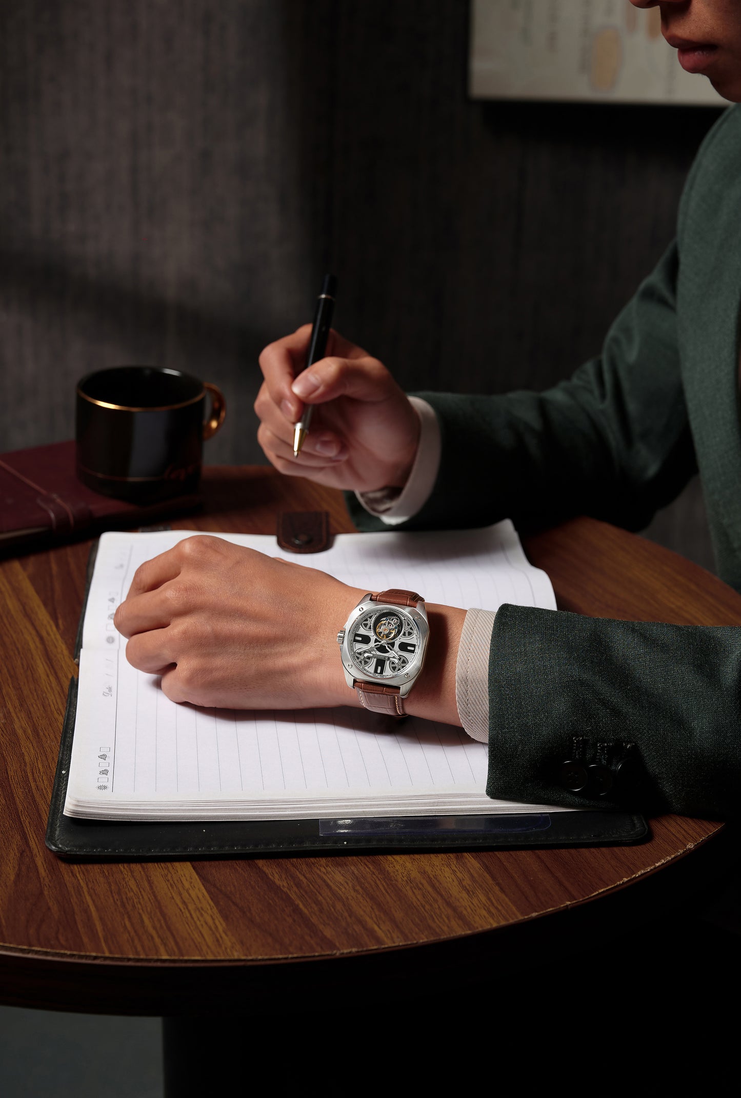 Customized LOGO Square Tourbillon Mechanical Men Watch 3