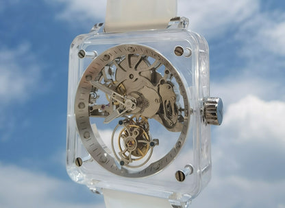 AESOP Crystal Case Sapphire Table Skeleton Real Fly Tourbillon 003