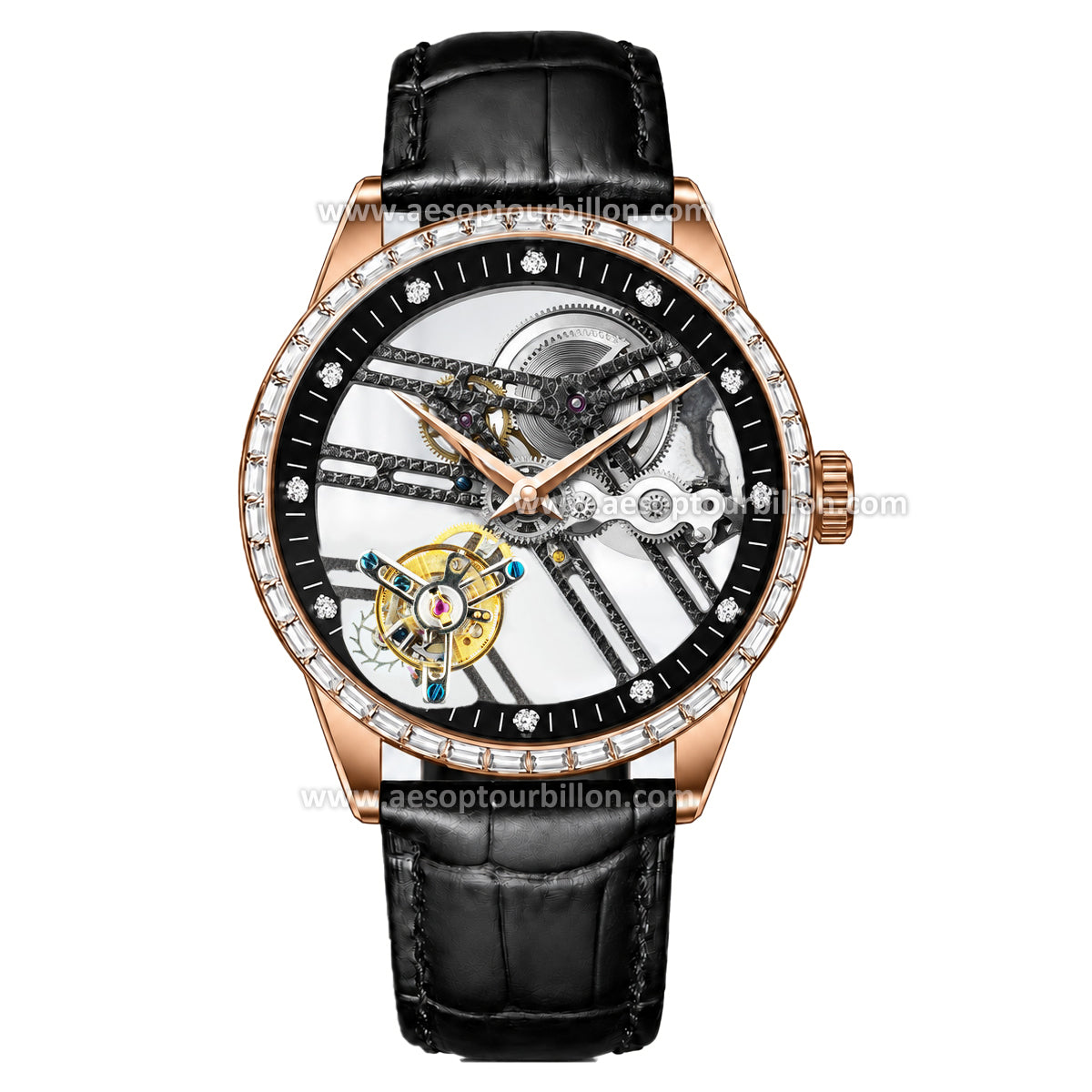 Aesop Hollow Skeleton Flying Tourbillon Men Watch 7022-1