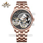 Aesop Classic Double Tourbillon Men Watch Earth Dial Sapphire Crystal Luxury Waterproof Wristwatch 7116