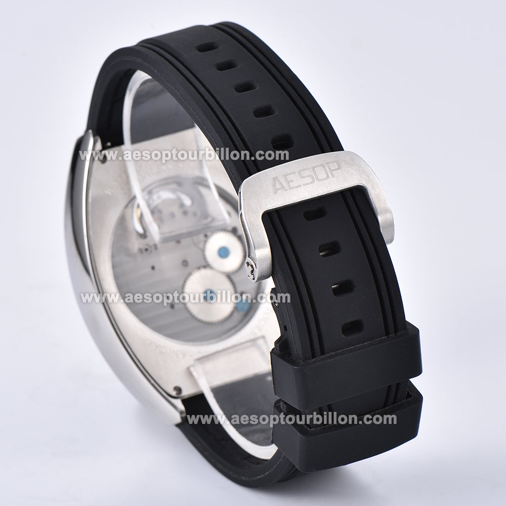 AESOP Tonneau Tourbillon Men Watch Hand Wind Sapphire Crystal Luminous Waterproof 7047