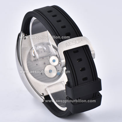AESOP Tonneau Tourbillon Men Watch Hand Wind Sapphire Crystal Luminous Waterproof 7047