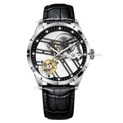 Aesop Hollow Skeleton Flying Tourbillon Men Watch 7022-1