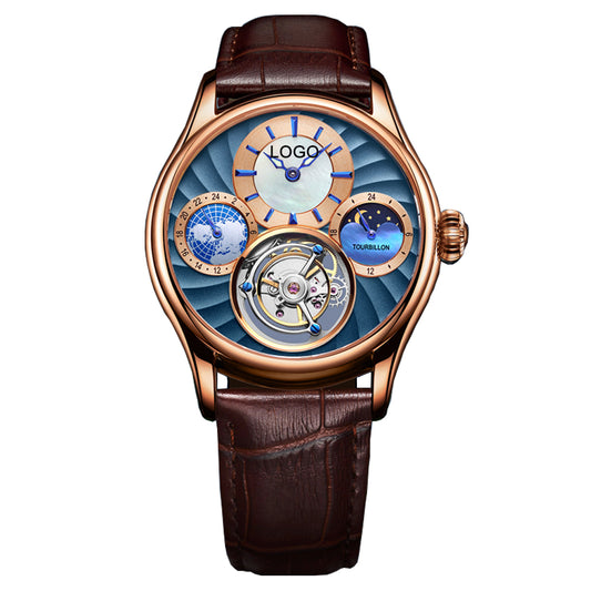 AESOP GMT Tourbillon Mechanical Watch 7017 Customized Sample