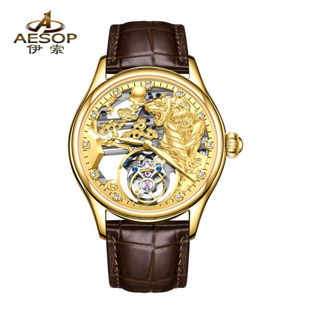 AESOP Zodiac Skeleton Tourbillon Tiger Watch 7079