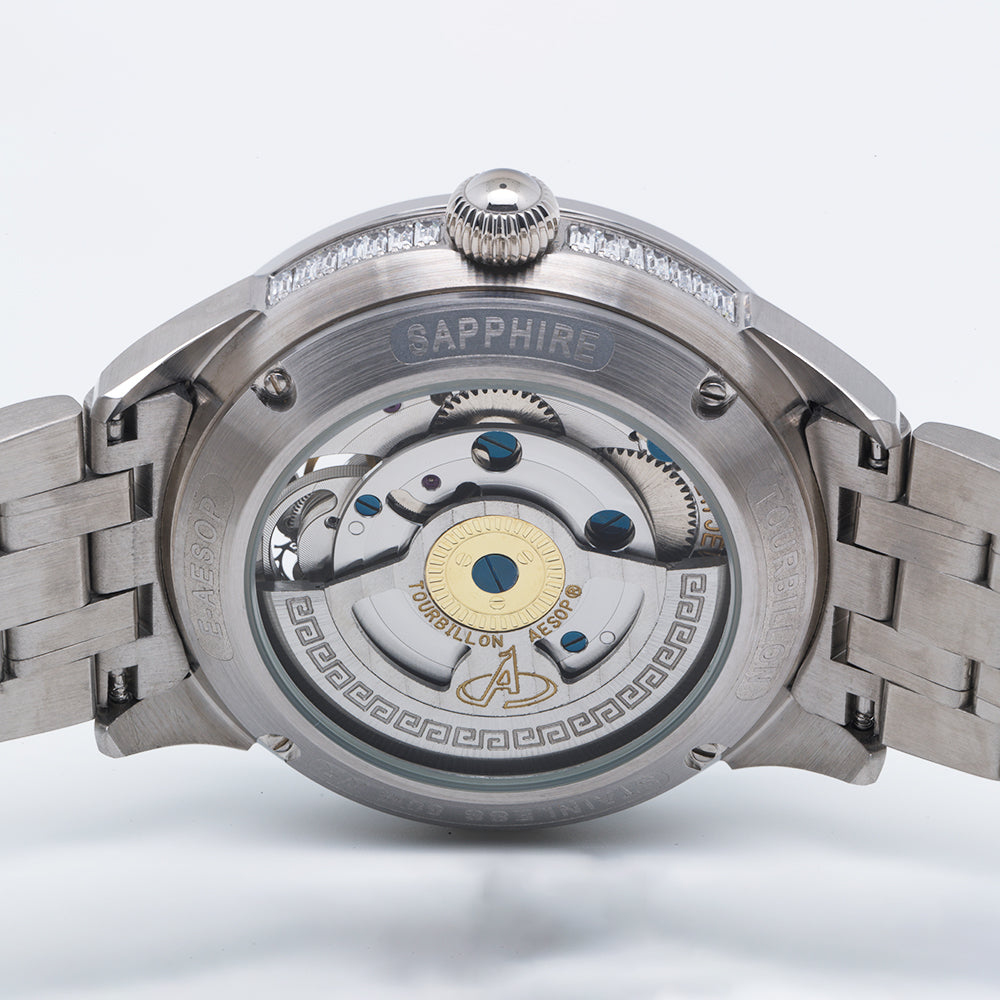 AESOP Diamond tourbillon movement mechanical men watch 7093