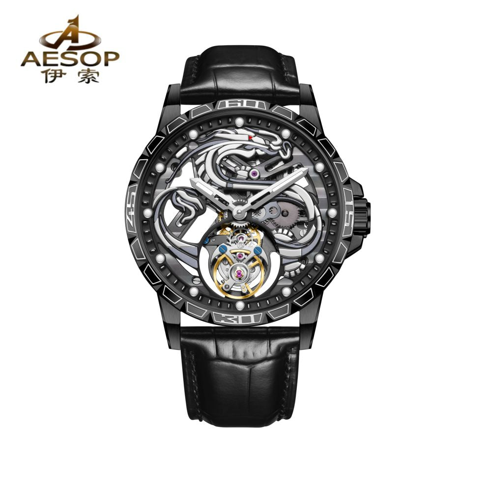 Aesop 7087 Dragon Tourbillon Mechanical Watch Waterproof 30m Fashion Men's Watch