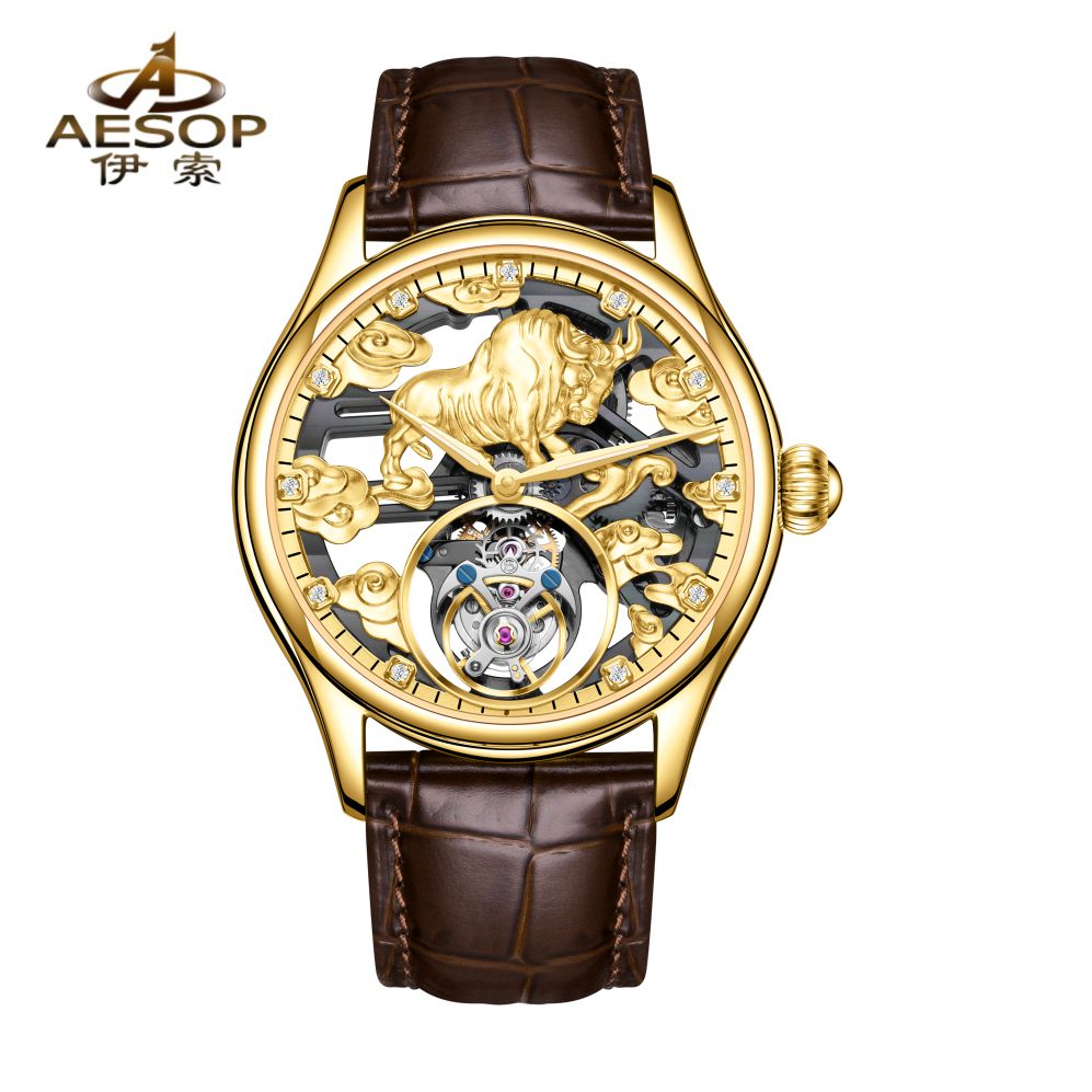 AESOP Zodiac Skeleton Tourbillon Ox Watch 7078