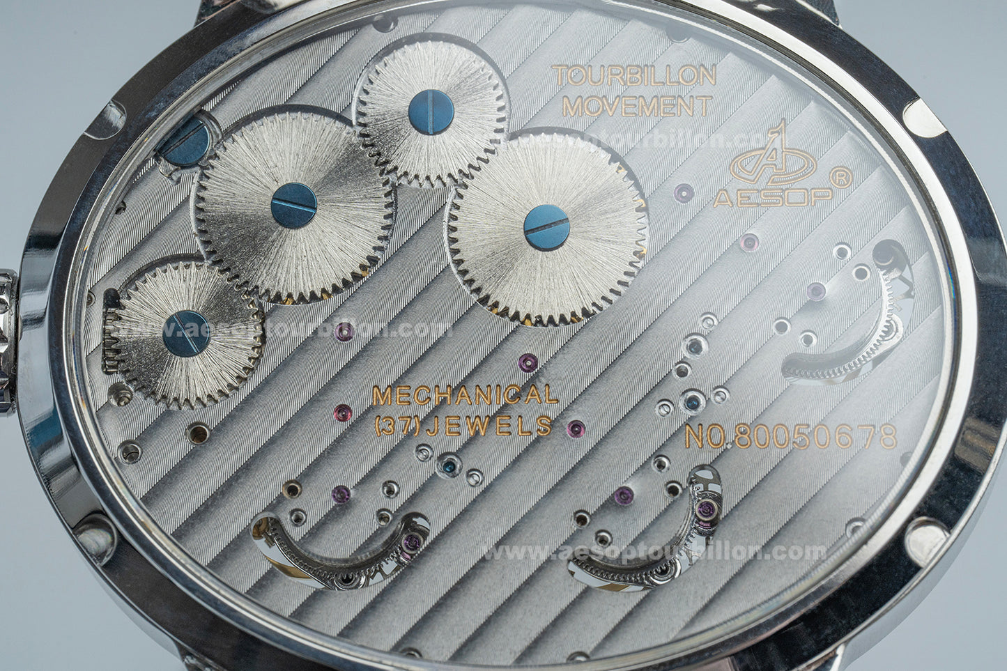 Aesop Triple Tourbillon Watch Mechanical Hand Wind Sapphire Crystal Luminous Luxury Men Wristwatch 7103