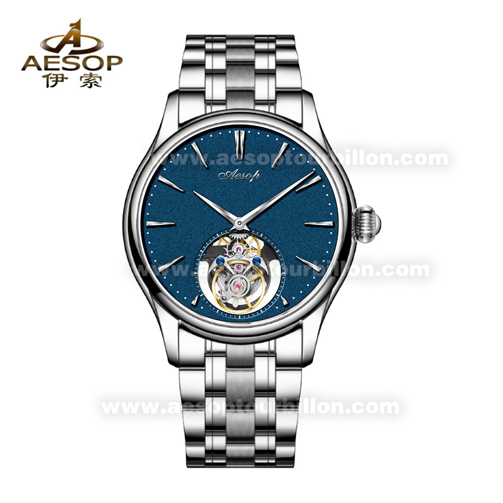 Aesop Classic Tourbillon Men Watch Sapphire Crystal Luxury Waterproof Wristwatch 7106