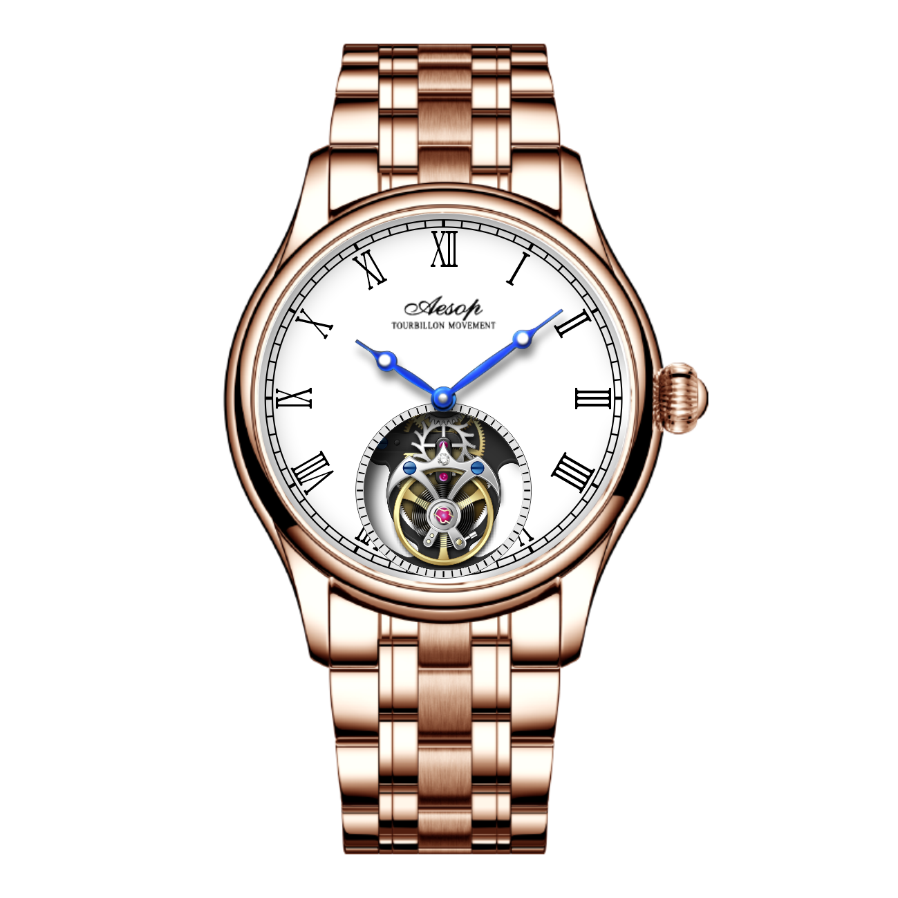 AESOP Roman Tourbillon Mechanical Men Watch Sapphire Crystal Waterproof 7061