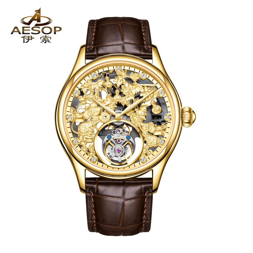 AESOP Zodiac Skeleton Tourbillon Rat Watch 7071