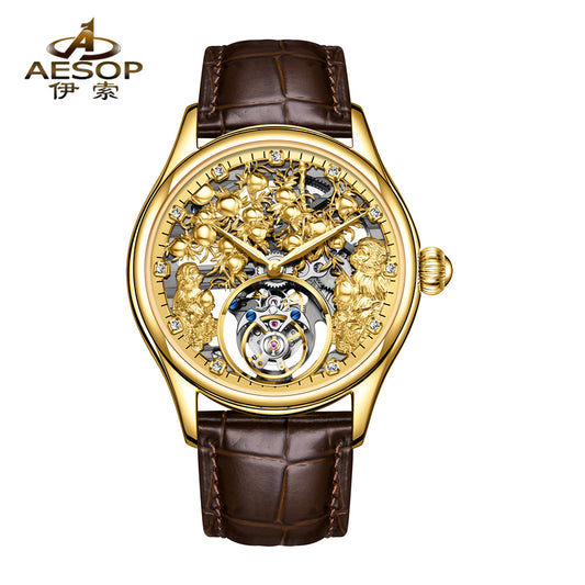 AESOP Zodiac Skeleton Tourbillon Monkey Watch 7082