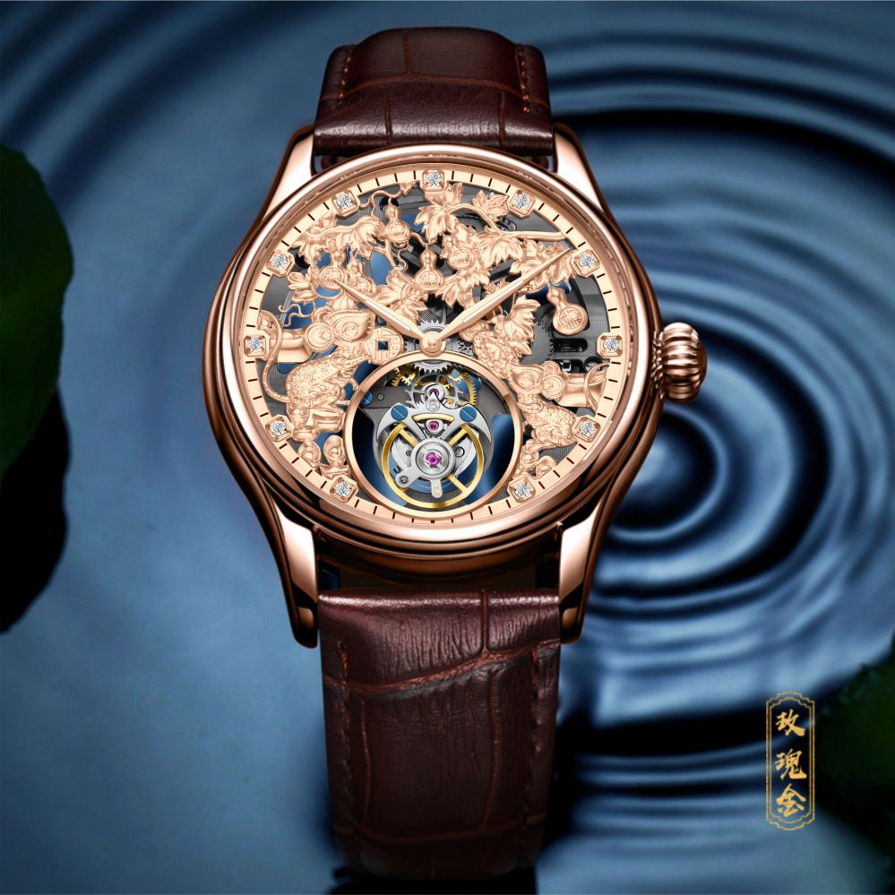 AESOP Zodiac Skeleton Tourbillon Rat Watch 7071