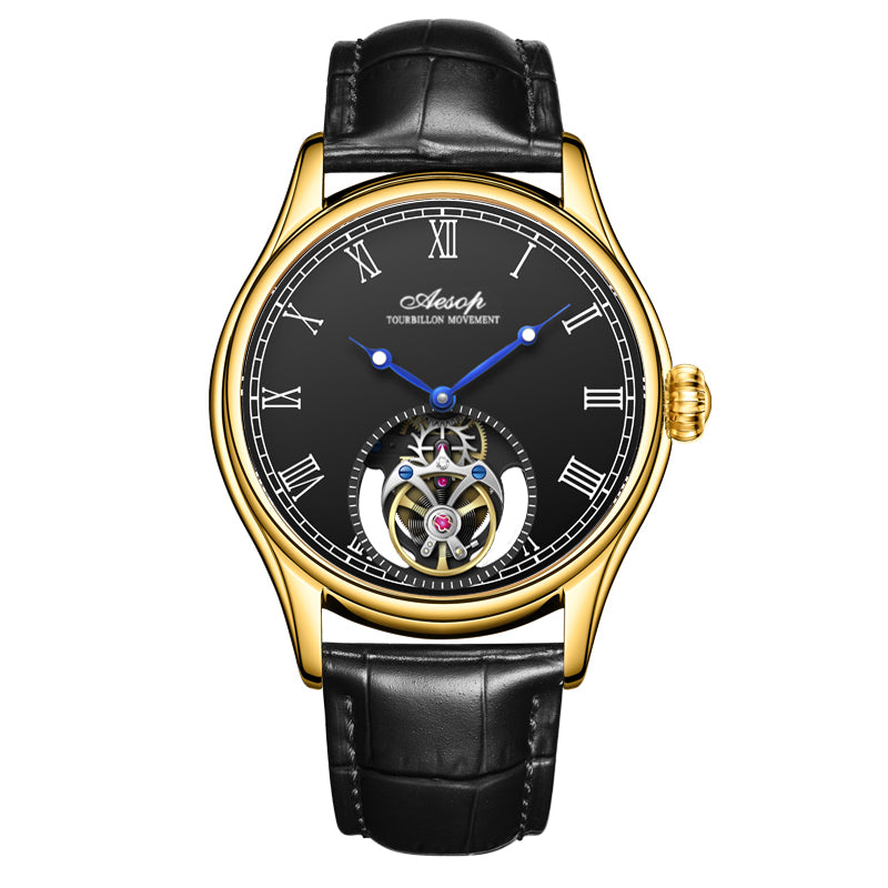 AESOP Roman Tourbillon Mechanical Men Watch Sapphire Crystal Waterproof 7061