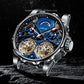 Aesop Skeleton Double Tourbillon Mechanical Men Watch 7028